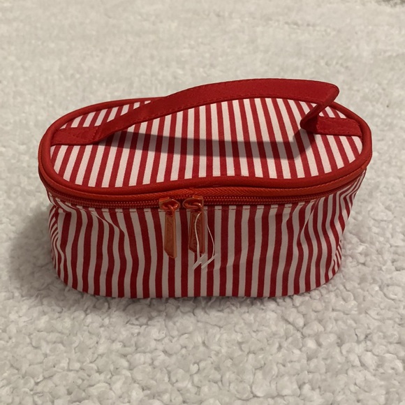 Red and White Striped Makeup Bag - Picture 4 of 17